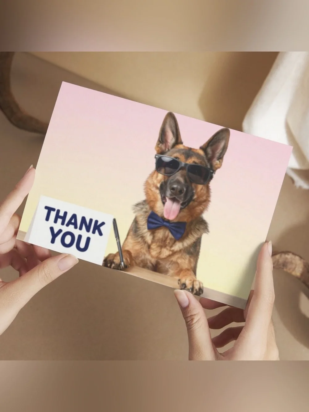 Funny German Shepherd Thank You Cards Set of 15 4x6 Dog Cards with Envelopes